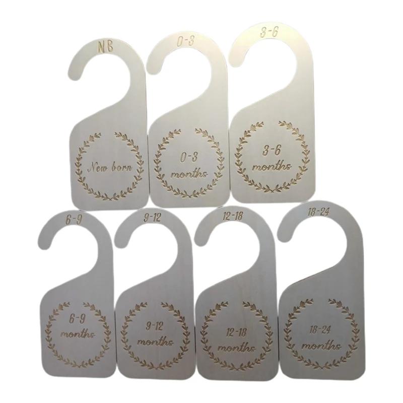 7 Pcs Baby Closet Size Divider Wooden Baby Closet Organizers from Newborn to 24 2022 New